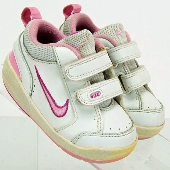 light pink and white shoes